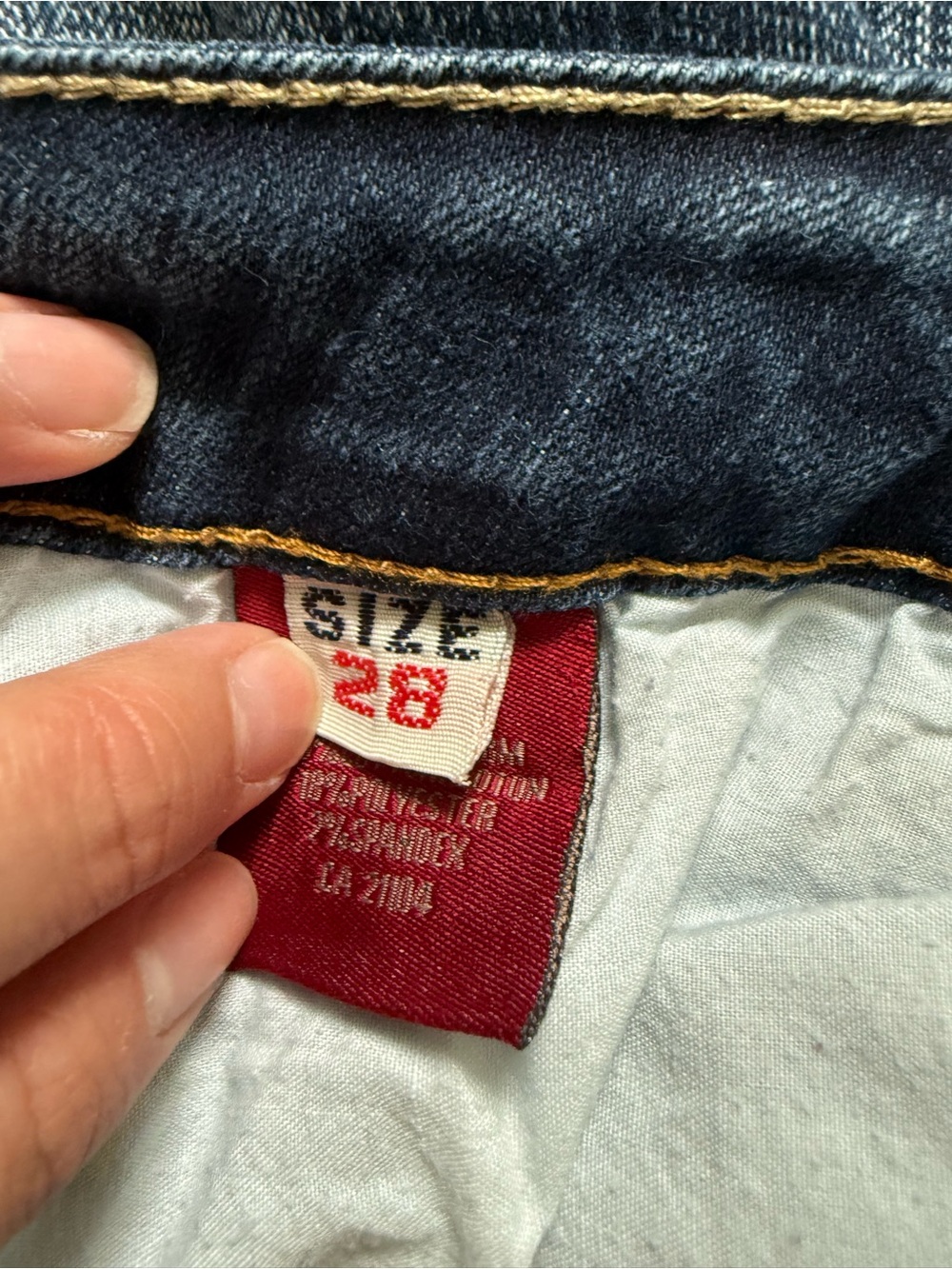 Womens Carreli Classic Dark Blue Denim Pencil Skirt - Picture 4 of 5